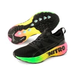 Men's Foreverrun Nitro Futrograde Running Shoe - Puma Black/Green Gecko- Regular (D) -Shoe Sale Shop 380005 01