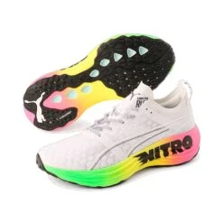 Men's Foreverrun Nitro Futrograde Running Shoe- Puma White/Green Gecko- Regular (D) -Shoe Sale Shop 380005 02