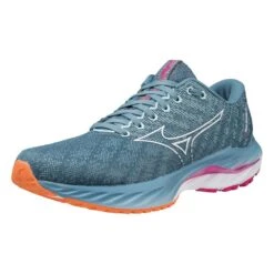 Mizuno Women's Wave Inspire 19 Running Shoe- Provincial Blue/White- Regular (B) -Shoe Sale Shop 411398 5B00 07