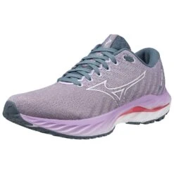 Mizuno Women's Wave Inspire 19 Running Shoe- Wisteria/China Blue- Regular (B) -Shoe Sale Shop 411398 6BCL 07