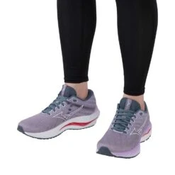 Mizuno Women's Wave Inspire 19 Running Shoe- Wisteria/China Blue- Regular (B) -Shoe Sale Shop 411398 6BCL 10