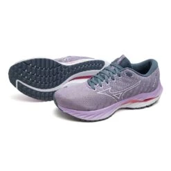 Mizuno Women's Wave Inspire 19 Running Shoe- Wisteria/China Blue- Regular (B) -Shoe Sale Shop 411398 6BCL 99