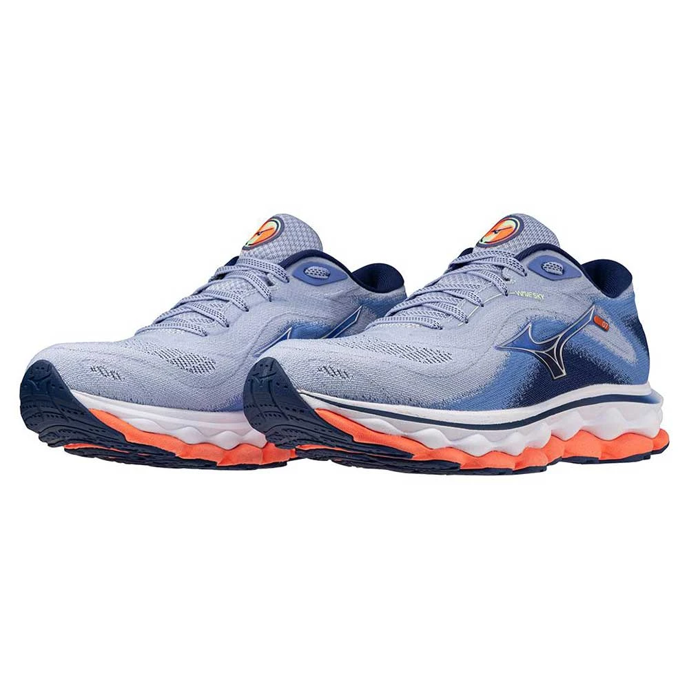 Mizuno Women's Wave Sky 7 Running Shoe - Blue Heron/Silver - Regular (B) 4 Mizuno Women's Wave Sky 7 Running Shoe - Blue Heron/Silver - Regular (B) - Image 2