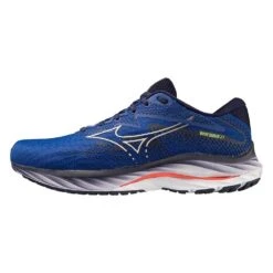 Mizuno Men's Wave Rider 27 Running Shoe - Surf The Web/White - Regular (D) -Shoe Sale Shop 411415 5E00
