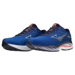 Mizuno Men's Wave Rider 27 Running Shoe - Surf The Web/White - Regular (D) -Shoe Sale Shop 411415 5E00 09