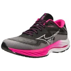 Mizuno Women's Project Zero Wave Rider 27 Running Shoe - Black/White- Regular (B) -Shoe Sale Shop 411424 9000 07