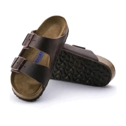 Birkenstock Arizona Soft Footbed Habana Dark Brown Oiled Leather Sandal- Regular/Wide -Shoe Sale Shop 452761 sole