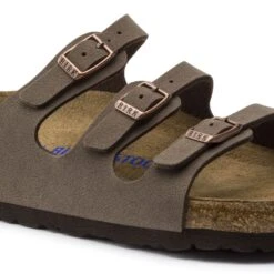 Birkenstock Women's Florida Soft Footbed Mocha Birko-Flor Nubuck Sandal- Regular/Wide -Shoe Sale Shop 53881 detail 1