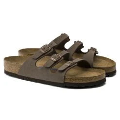 Birkenstock Women's Florida Soft Footbed Mocha Birko-Flor Nubuck Sandal- Regular/Wide -Shoe Sale Shop 53881 pair