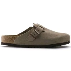 Birkenstock Boston Soft Footbed Taupe Suede- Regular/Wide -Shoe Sale Shop 560771 side bost tau