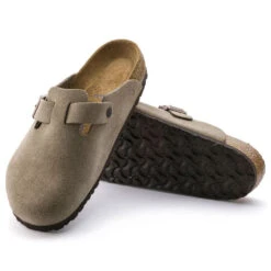 Birkenstock Boston Soft Footbed Taupe Suede- Regular/Wide -Shoe Sale Shop 560771 sole bost tau