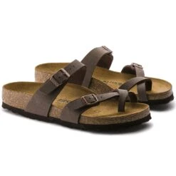 Birkenstock Mayari Suede Mocha Birko-Flor® Nubuck Sandal- Regular/Wide -Shoe Sale Shop 71063 pair
