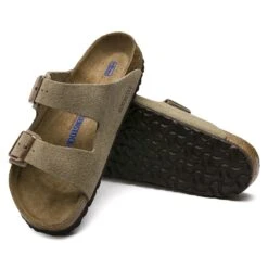 Birkenstock Arizona Soft Footbed Taupe Suede Leather Sandal - Taupe- Regular/Wide 12 Birkenstock Arizona Soft Footbed Taupe Suede Leather Sandal - Taupe- Regular/Wide -Shoe Sale Shop 951303 sole