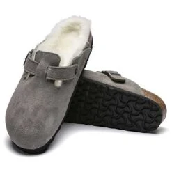 Birkenstock Boston Shearling - Stone - Regular/Wide -Shoe Sale Shop BostonShearling Stone 2