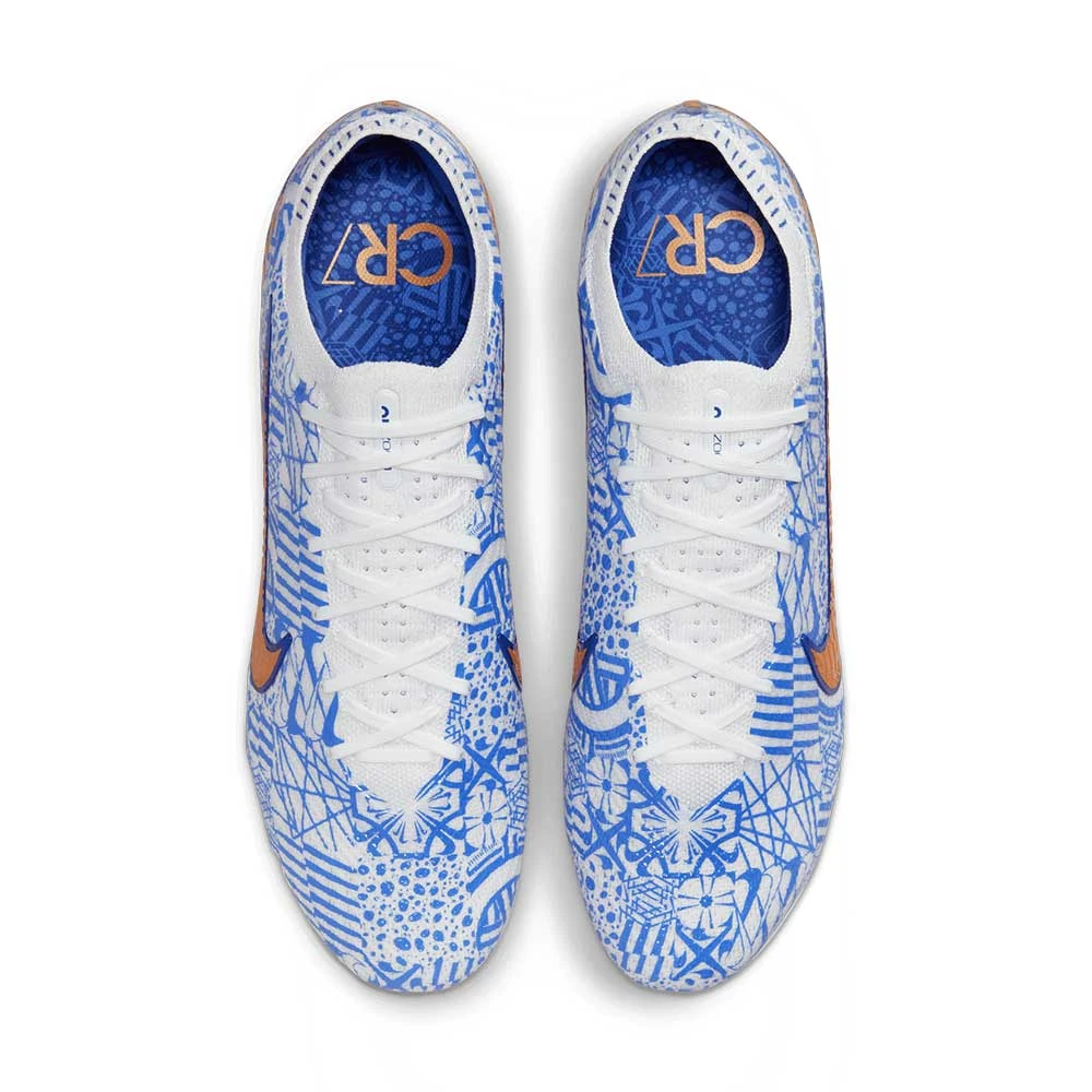 Unisex Nike Mercurial Zoom Vapor 15 Elite CR7 FG Soccer Shoe - White/Metallic Copper - Regular (D) 8 Unisex Nike Mercurial Zoom Vapor 15 Elite CR7 FG Soccer Shoe - White/Metallic Copper - Regular (D) - Image 6