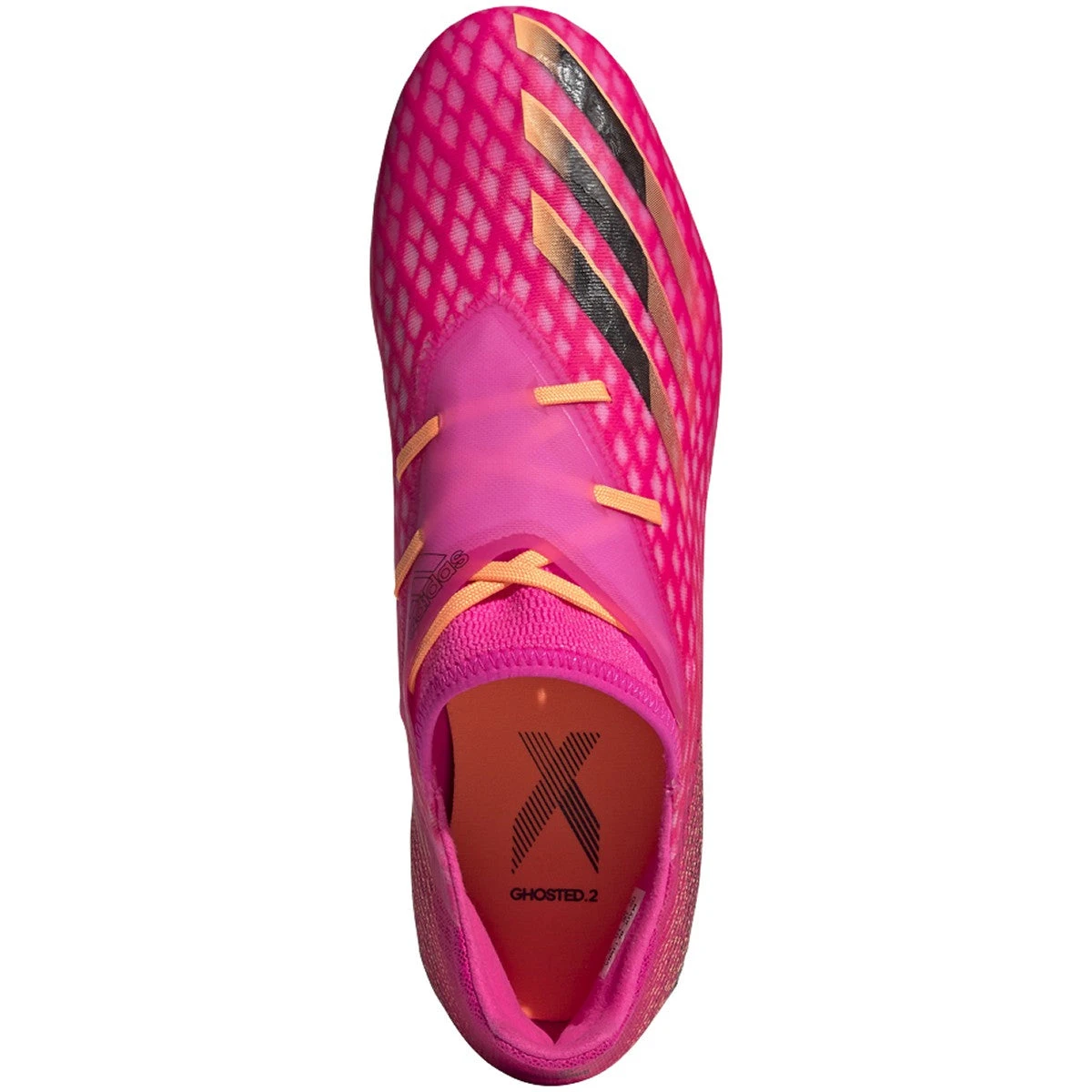 ADIDAS Unisex X Ghosted .2 FG Soccer Shoes - Shock Pink/Core Black/Screaming Orange 4 ADIDAS Unisex X Ghosted .2 FG Soccer Shoes - Shock Pink/Core Black/Screaming Orange - Image 2