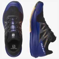 Salomon Men's Pulsar Trail Shoe - Black/Clematis Blue/Blazing Orange- Regular (D) -Shoe Sale Shop L41603200 4f8be5c5cebfe5ac4bc995d14af1aba8