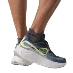 Salomon Men's Aero Glide Running Shoe- Blue Ashes/Dark Sapphire/Sunny Lime- Regular (D) -Shoe Sale Shop L47049200 da77c4d346a21a8823a93fe4aa5dd610