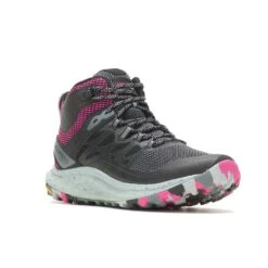 Merrell Women's Antora 3 Mid Waterproof Boot - Black/Fuchsia - Regular (B) -Shoe Sale Shop MRLW J067582 WHT 020722 S23 045