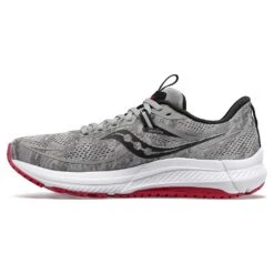 Saucony Men's Omni 21 Running Shoe - Alloy/Garnet- Wide (2E) -Shoe Sale Shop S20763 20 2