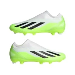 ADIDAS Unisex X Crazyfast .3 Laceless FG Soccer Cleat - Cloud White / Core Black / Lucid Lemon- Regular (D) -Shoe Sale Shop X CRAZYFAST.3 LL FG White HQ4515 09 standard