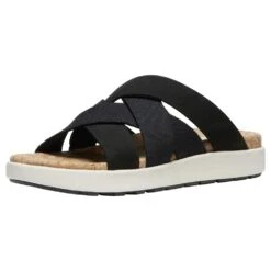 Keen Women's Elle Mixed Slide - Black/Birch - Regular (B) -Shoe Sale Shop elle mix