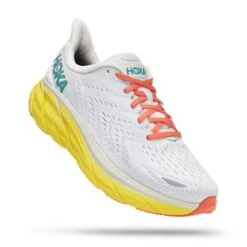 Hoka Men's Clifton 8 Running Shoe - Blanc De Blanc/Illuminating— Regular (D) -Shoe Sale Shop opplanet hoka one one clifton 8 road running shoes mens blanc de blanc illuminating 16d 1119393 bdbi 16d main
